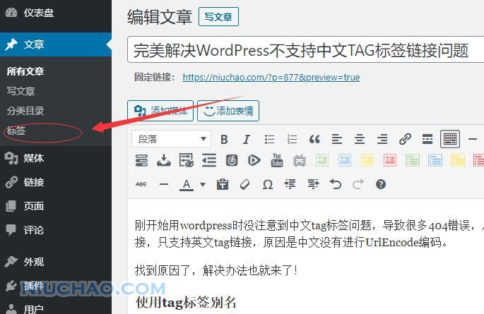 完美解决WordPress不支持中文TAG标签链接问题
